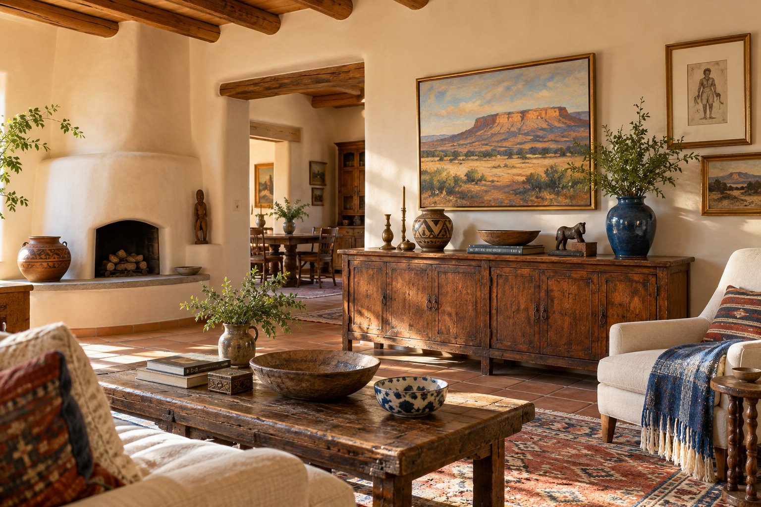 Illustrative view of a thoughtfully arranged New Mexico home